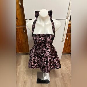 Dolls Kill Pink and Black Halter Dress